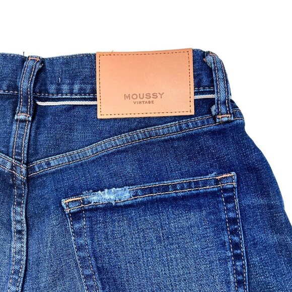 Moussy Vintage Womens Rhode Cropped Flare-Hi Jeans Distressed Raw Hem 28 New - Picture 6 of 11